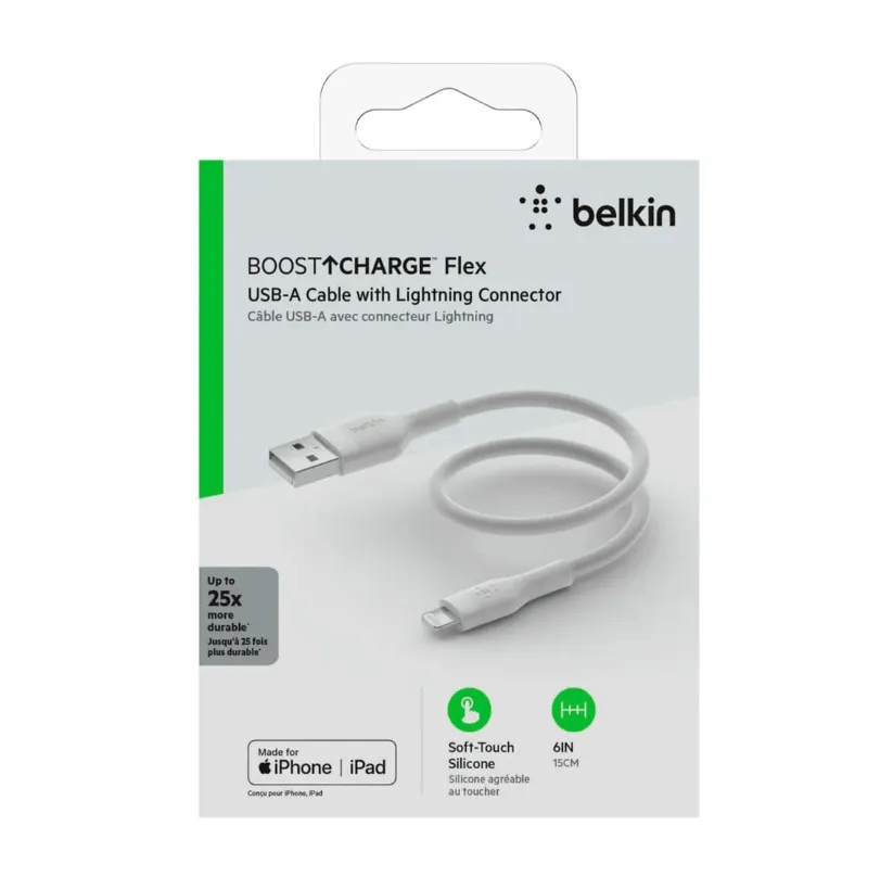 CABLE PARA CELULAR BELKIN USB A LIGHTNING 15CM